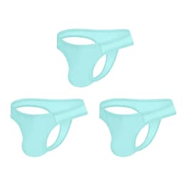 Men's Modal Thong Multi Colors Pack, ORLVS Logo Low Rise Bare Feel Underwear, High Elastic 3D Convex Pouch T-Back Briefs