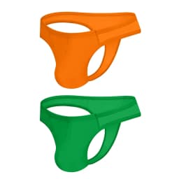 Men's Modal Thong Multi Colors Pack, ORLVS Logo Low Rise Bare Feel Underwear, High Elastic 3D Convex Pouch T-Back Briefs