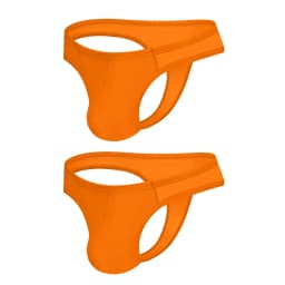 Men's Modal Thong Multi Colors Pack, ORLVS Logo Low Rise Bare Feel Underwear, High Elastic 3D Convex Pouch T-Back Briefs