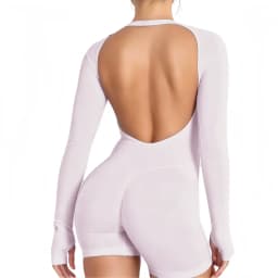 Seamless Long Sleeve One Piece Gym Jumpsuit Women Backless Slim Fit Elastic Shaping Pilates Yoga Fitness Workout Sports Bodysuit