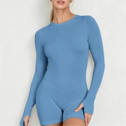Seamless Long Sleeve One Piece Gym Jumpsuit Women Backless Slim Fit Elastic Shaping Pilates Yoga Fitness Workout Sports Bodysuit