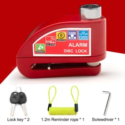 Motorcycle Bicycle Alarm Lock 110dB Wheel Disc Brake Waterproof Anti-Theft Aluminum Alloy Safety Brake Lock Scooter Moto Lock