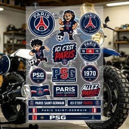 PA-ris SA-int-GE-rM-A-in PSG Aesthetic Graffiti Waterproof PVC Stickers for Car Motorcycle Skateboard Helmet Notebook