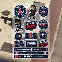 PA-ris SA-int-GE-rM-A-in PSG Aesthetic Graffiti Waterproof PVC Stickers for Car Motorcycle Skateboard Helmet Notebook