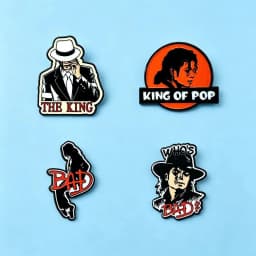 Michael Jackson Enamel Pins Set King of Pop Bad Dangerous Just Beat It Metal Retro Rock Brooch Badge Bag Hat Decor For Fans Gift