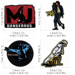 Michael Jackson Enamel Pins Set King of Pop Bad Dangerous Just Beat It Metal Retro Rock Brooch Badge Bag Hat Decor For Fans Gift