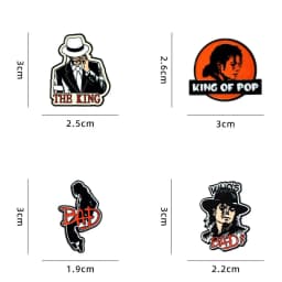 Michael Jackson Enamel Pins Set King of Pop Bad Dangerous Just Beat It Metal Retro Rock Brooch Badge Bag Hat Decor For Fans Gift