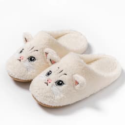 Women's House Slippers, Cute Cartoon Plush Non-Slip Indoor Bedroom Floor Shoes, Warm & Cozy Home Footwear for Winter&Autumn