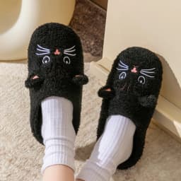 Women's House Slippers, Cute Cartoon Plush Non-Slip Indoor Bedroom Floor Shoes, Warm & Cozy Home Footwear for Winter&Autumn