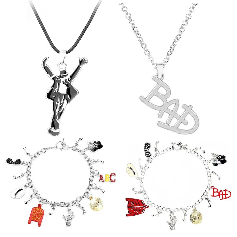 Artist Singer Michael Jackson BAD Necklace Rock Roll Everlasting Classic MJ Pendant Hot Charm Punk Jewelry Men Women Gift
