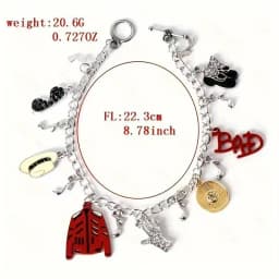 Artist Singer Michael Jackson BAD Necklace Rock Roll Everlasting Classic MJ Pendant Hot Charm Punk Jewelry Men Women Gift