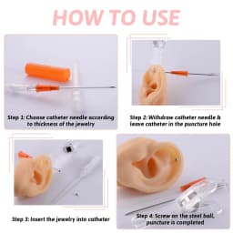 10-100pcs Catheter Piercing Needle Disposable Cannula Tattoo Piercing Needle for Body Nose Belly Piercier 14G 16G 18G 20G 22G
