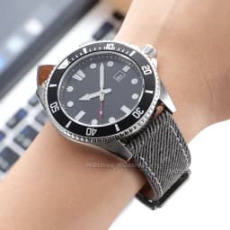 Quick Release Vintage Denim Pattern Watch Band 18mm 20mm 22mm Stitching Cowhide Strap for Seiko Canvas Sport Wrist Bracelet