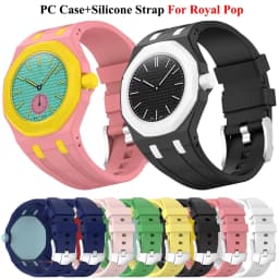 2 IN 1 PC Case+Silicone Strap For Swatch X AP Royal Pop Pocket Watch Changer To Wristwatch Integrated Modification Accessories