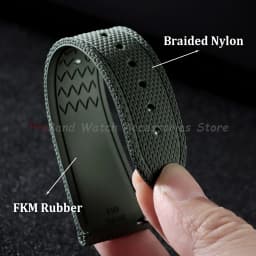 Watchband 20mm 21mm 22mm FKM Rubber Watch Strap Quick-Release Bracelet for Omega for Rolex for Seiko Band Nylon Silicone Belts