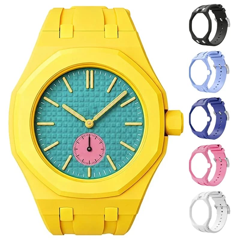 Luxury watch case Rubber Strap For SWATCH Royal Po Pocket watch Changer to Wristwatch Integrated Modification Kit