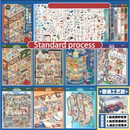 Mr.Paper Miniature Scene Collection 10.0 Diorama Sticker Book, 3D House & City Grid Stickers for Journal Scrapbooking DIY