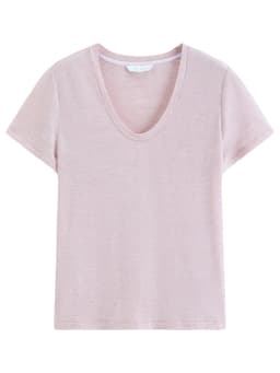 FSLE 2026 Summer Women's Soft Skin-Friendly Short Sleeve U-Neck & Round Neck Structured Shoulder Tee