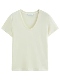 FSLE 2026 Summer Women's Soft Skin-Friendly Short Sleeve U-Neck & Round Neck Structured Shoulder Tee