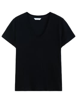 FSLE 2026 Summer Women's Soft Skin-Friendly Short Sleeve U-Neck & Round Neck Structured Shoulder Tee