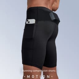 Men Compression Marathon Running Shorts with Waist Pack Quick Dry Trainning Exercise Fitness Sport Tight Shorts