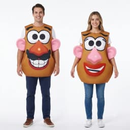 Funny Potato Head Costume Mr. and Mrs. Potato Head Matching Outfit Halloween Cosplay Tunic Couple Carnival Party Disguise Wear