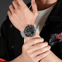NAVIFORCE Men Military Quartz Watch 50M Waterproof Sports Wristwatch Slate Gray Dial White Arabic Numeral Scale Male Watch