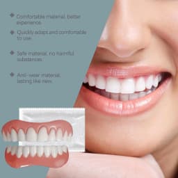 Comfort Silicone Dentures, Unisex Upper/Lower Teeth, DIY Temporary Fix for Confident Smile in Minutes