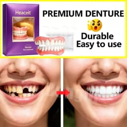 Comfort Silicone Dentures, Unisex Upper/Lower Teeth, DIY Temporary Fix for Confident Smile in Minutes