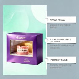 Comfort Silicone Dentures, Unisex Upper/Lower Teeth, DIY Temporary Fix for Confident Smile in Minutes