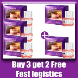 Comfort Silicone Dentures, Unisex Upper/Lower Teeth, DIY Temporary Fix for Confident Smile in Minutes