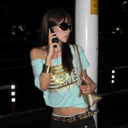 Karrram Japanese Y2k Off Shoulder T-shirt Trashy 2000s Letter Print Tops Slash Neck Vintage Harajuku Streetwear American Retro