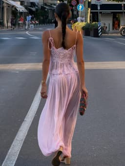 Beach Lace Hollow Out Women's Summer Pants Sets Lace Up Backless Spaghetti Strap Crop Top Loose Pleated Lantern Pant 2026 Suit