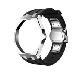 Swatch Watch Modification with Stainless Steel Case, Rubber Strap, Stainless Steel Strap, and Watch Accessories.