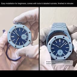 Swatch Watch Modification with Stainless Steel Case, Rubber Strap, Stainless Steel Strap, and Watch Accessories.