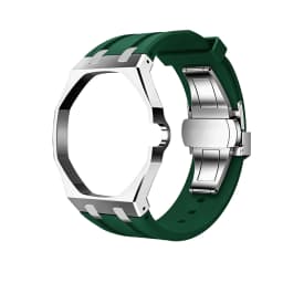 Swatch Watch Modification with Stainless Steel Case, Rubber Strap, Stainless Steel Strap, and Watch Accessories.