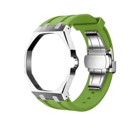 Swatch Watch Modification with Stainless Steel Case, Rubber Strap, Stainless Steel Strap, and Watch Accessories.