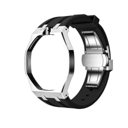 Swatch Watch Modification with Stainless Steel Case, Rubber Strap, Stainless Steel Strap, and Watch Accessories.