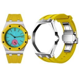Swatch Watch Modification with Stainless Steel Case, Rubber Strap, Stainless Steel Strap, and Watch Accessories.