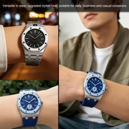 Swatch Watch Modification with Stainless Steel Case, Rubber Strap, Stainless Steel Strap, and Watch Accessories.