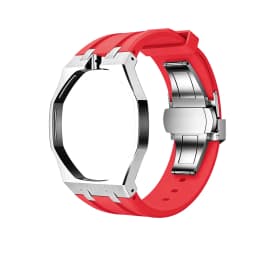 Swatch Watch Modification with Stainless Steel Case, Rubber Strap, Stainless Steel Strap, and Watch Accessories.