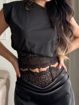 Luxury Lace Two-Piece Set Women Asymmetric One Shoulder Lace Waist Cutout Mermaid Silhouette Dress Lady's Evening Party Frock
