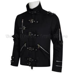 Michael Jackson BAD Punk Jacket Black Stretch Outwear Motorcycle Role Player impersonator Costumes Classic BAD T-shirt Belt