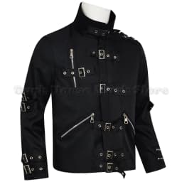 Michael Jackson BAD Punk Jacket Black Stretch Outwear Motorcycle Role Player impersonator Costumes Classic BAD T-shirt Belt