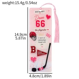 Off Campus Ice Hockey Romantic Story Acrylic Bookmark, Printed with Characters from the Novel 'Briar University'