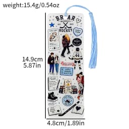 Off Campus Ice Hockey Romantic Story Acrylic Bookmark, Printed with Characters from the Novel 'Briar University'