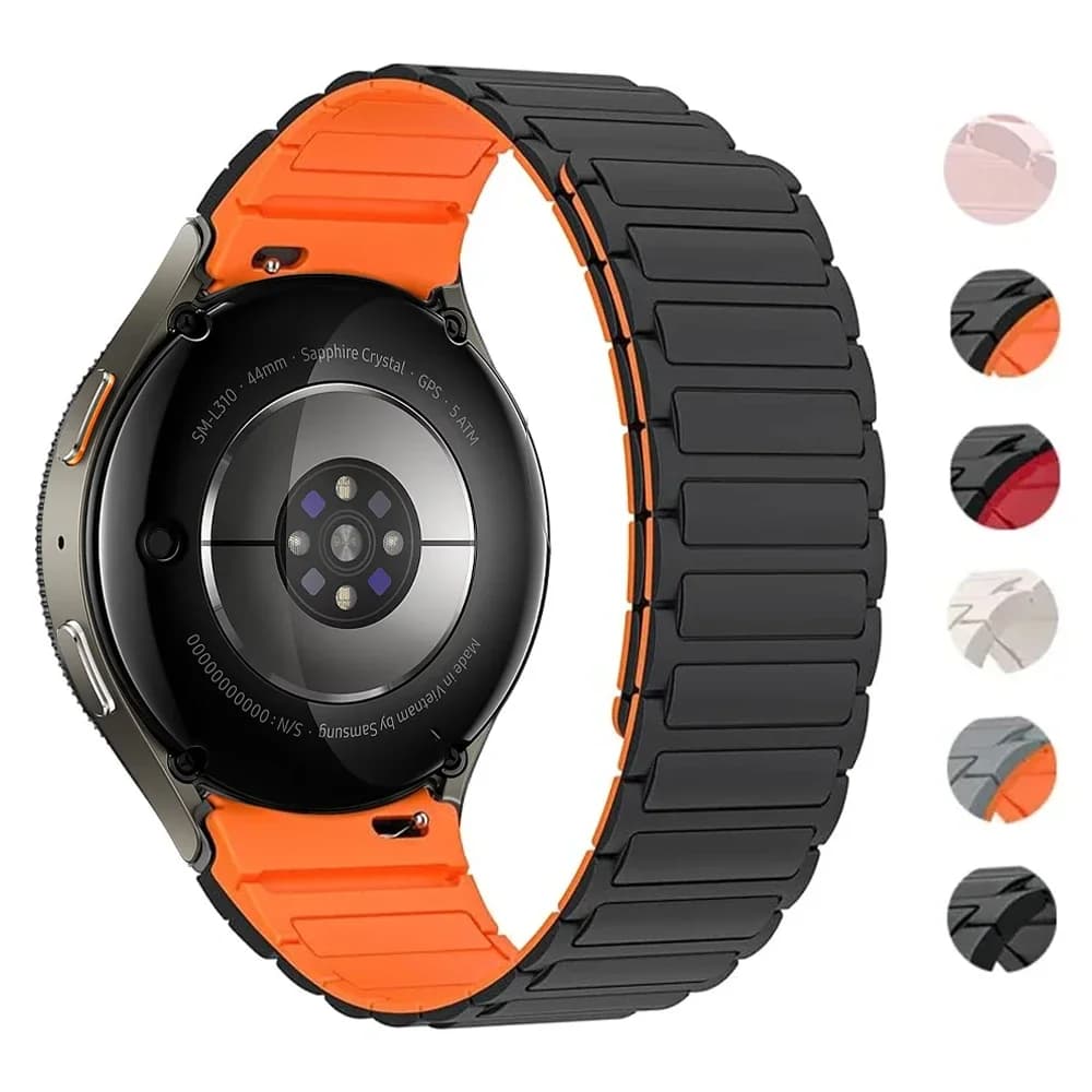 No Gaps Magnetic Silicone Strap For Samsung Galaxy Watch FE 7 6 5 4 40/44mm 5 Pro 45mm Comfortable Band Galaxy 6 Classic 43/47mm