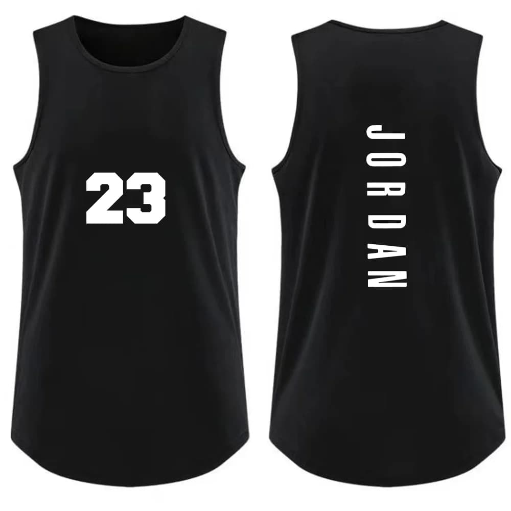 Men's Vest Fashion Gym T-Shirt Casual Breathable Sleeveless Outdoor Basketball Sports Vest Summer Street Loose T-Shirt