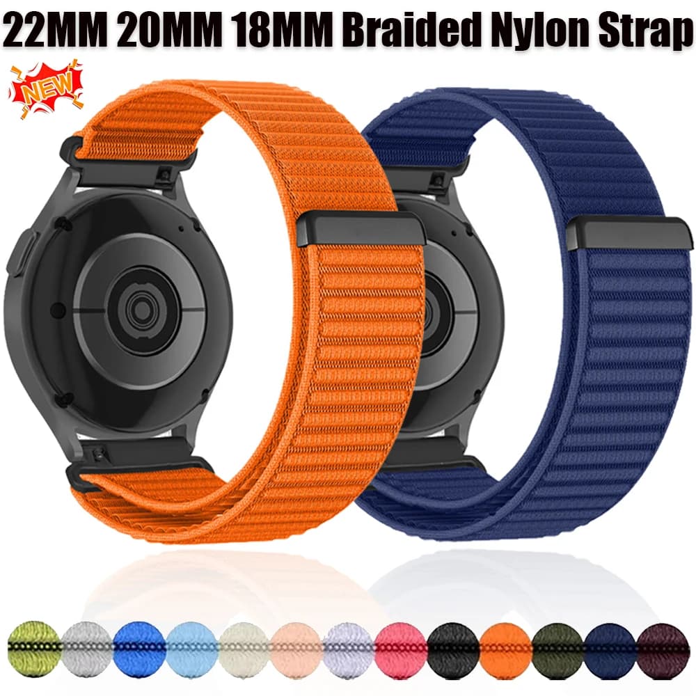 18/20/22mm Braided Nylon Strap for Huawei Watch GT7/6/5/4 46mm 41mm Bracelet for Garmin Forerunner 70 170 55 165 970 570 965 265