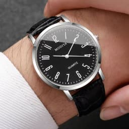 3PCS Fashio Arabic Dial Men Business Watches Set Casual Leather Strap Quartz Wristwatches Relogio Masculino(Without Box)